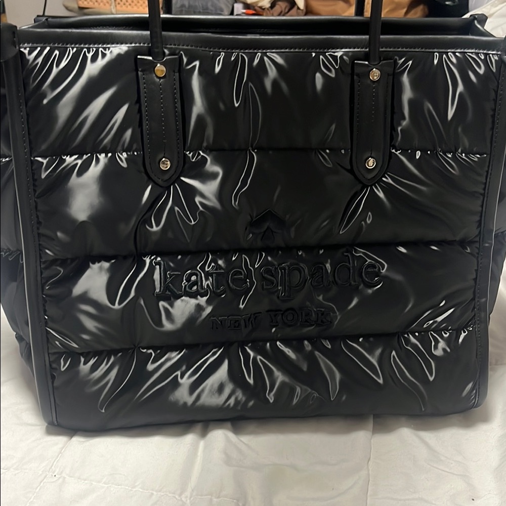Kate Spade Black Quilted Tote Bag